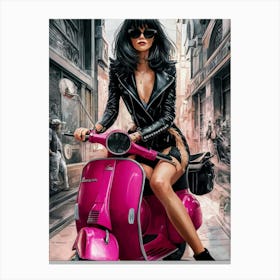 Pink Vespa Canvas Print