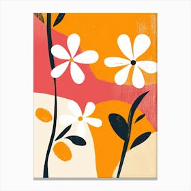 Flowers In Orange And Black Canvas Print