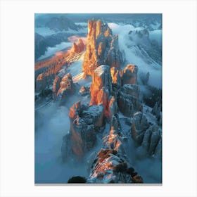 Sunrise In The Dolomites Canvas Print