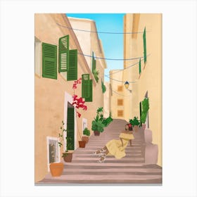 Mallorca street, Spain Canvas Print