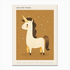 Kids Unicorn Muted Pastels 1 Poster Canvas Print