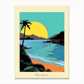 Poster Of Minimal Design Style Of Seychelles 3 Canvas Print