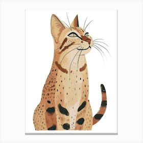 Savannah Cat Clipart Illustration 4 Canvas Print