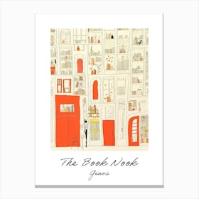 Genoa The Book Nook Pastel Colours 2 Poster Canvas Print