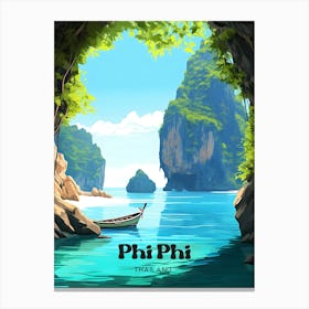 Phi Phi Thailand Exploration Travel Art Canvas Print