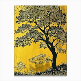 Tree In Yellow Canvas Print