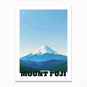 Mount Fuji Japan 5 Colourful Travel Poster Canvas Print