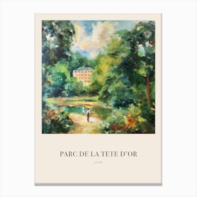 Parc De La Tete D Or Lyon France 3 Vintage Cezanne Inspired Poster Canvas Print