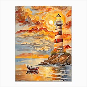 Sunset Lighthouse Canvas Print