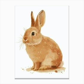 Tan Rabbit Nursery Illustration 1 Canvas Print