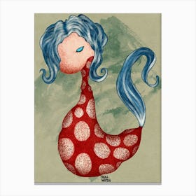 Spotted Fancy Birdy Canvas Print