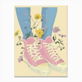 Pink Shoes And Wild Flowers 5 Canvas Print