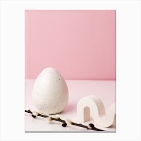Easter Egg On A Pink Background Canvas Print
