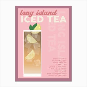 Burgundy Long Island Iced Tea Cocktail Canvas Print