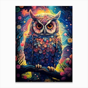 Colorful Owl Painting Canvas Print