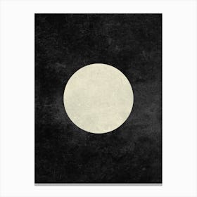 Minimal Full Moon Phase In Charcoal Canvas Print