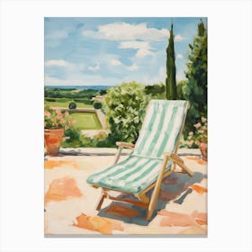 Sun Lounger By The Pool In Alberobello Italy Canvas Print