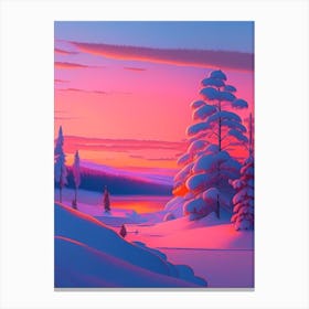 Lapland Dreamy Sunset 3 Canvas Print
