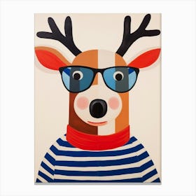 Little Reindeer 2 Wearing Sunglasses Canvas Print