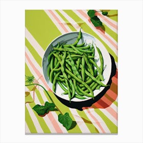 Green Beans Summer Illustration 3 Canvas Print