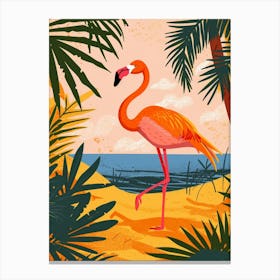 Greater Flamingo Camargue Provence France Tropical Illustration 3 Canvas Print