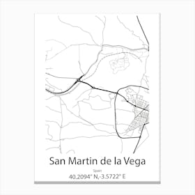 San Martin De La Vega,Spain Minimalist Map Lienzo