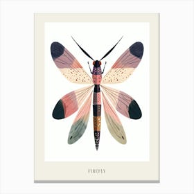 Colourful Insect Illustration Firefly 13 Poster Canvas Print