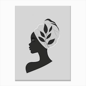 Portrait Of A Woman With Leaves 16 Canvas Print