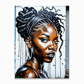 Graffiti Mural Of Beautiful Black Woman 390 Canvas Print