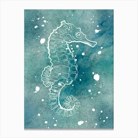 Cyan Seahorse Canvas Print