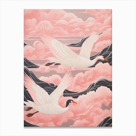 Vintage Japanese Inspired Bird Print Goose 3 Canvas Print