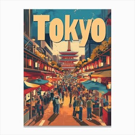 Aihrgdesign A 1970s Inspired Travel Poster For Tokyo 4 Canvas Print