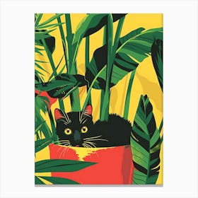 Cat In A Pot 1 Canvas Print