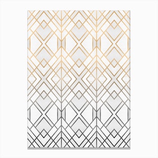 Gold And Grey Geo Canvas Print