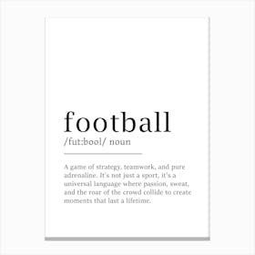 Football Definition Poster - Dictionary Canvas Print