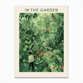 In The Garden Poster Green 1 Canvas Print