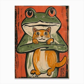 Frog And Cat Canvas Print