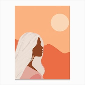 Woman In The Sunset Canvas Print