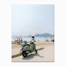 Vespa at the beach Canvas Print