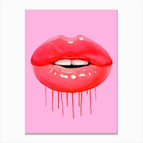 Red lips 2 Canvas Print