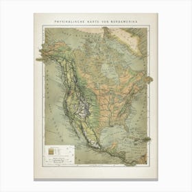 Vintage Brockhaus 5 Amerika Nord Canvas Print