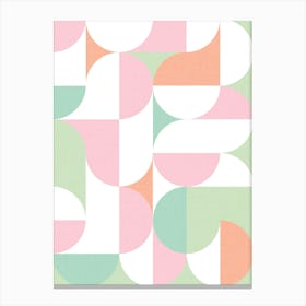 Mid-Mod playful geometric dots and shapes pattern candy pastels Canvas Print