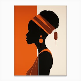 Silhouette Of African Woman 3 Canvas Print
