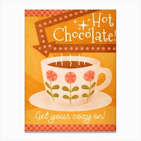 Mid Century Cosy Hot Chocolate Canvas Print