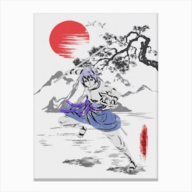 Uchiha Sasuke Cherry Blossom Canvas Print