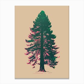 Redwood Tree Colourful Illustration 3 Canvas Print