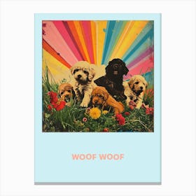 Woof Woof Puppies Rainbow Poster 1 Canvas Print