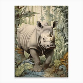 Rhino Deep In The Nature 6 Canvas Print