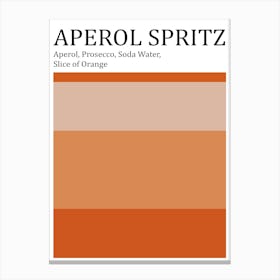 Aperol Spritz Drink Poster Canvas Print