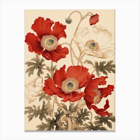 Japanese Anemone Victorian Style 1 Canvas Print